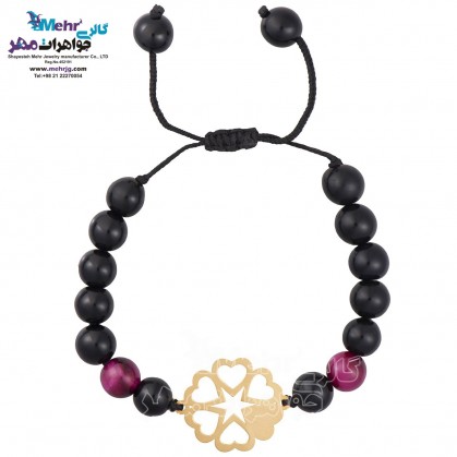 Gold and Stone Bracelet - Flower Design-MB0160